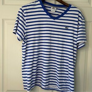 Lacoste Large Men's Blue Striped Shirt